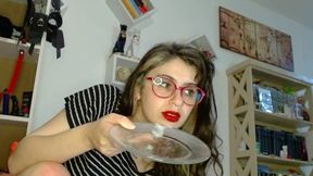 fat ass teenie dripping cum-fart in a plate and swallow after hardcore anal