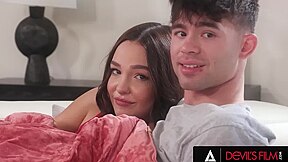 Rissa May - Sneaky Handjob Under Blanket Leads To Wild Hardcore Titty Fuck