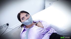 Terri secretary in tape bondage