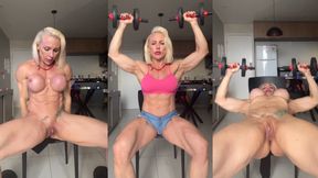 Naked Dumbbell Workout JOI - Fit GILF Spreads Pussy, Bounces Pierced Tits - Try Not To Cum