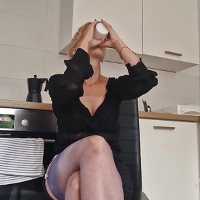 Auntjudys - Horny Amateur MILF Wanilianna Plays for You in the Kitchen