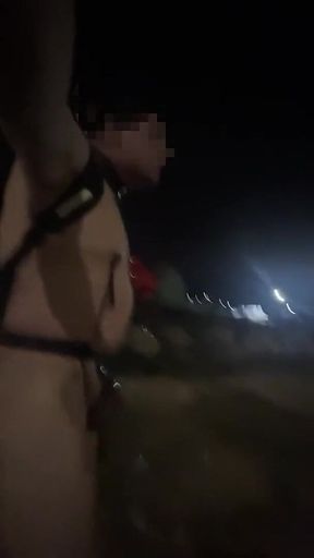 Risky Naked Walk Industrial Area