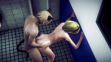 Yaoi Femboy - Ethan Wall-Facing anal - Sissy Crossdress Anime Manga Japanese Asian Game Porn