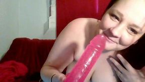 Deviestria Soul Chokes and Gags on Her 8 Inch Dildo