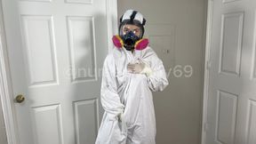 Gas Mask and Hazmat Standing Masturbation 1080p