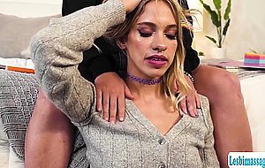 Teen blonde enjoys licking her curly friends wet clit