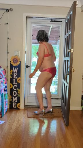 Sissy Lilee Pink Silk Panty Dance