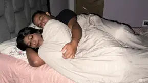 Very cold stepdaughter gets into her stepfather's bed &mdash;  and he fucks her by accident thinking she was his wife