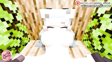 Friend's wife gets fucked by huge futanari in Minecraft gangbang