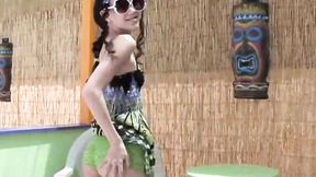 ”Tiny Tabby masturbates in naughty solo”