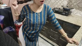 Stepmom Seduces Her Stepson for the Hardcore Fucking in the Hot Kitchen in Hindi