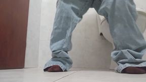 Lola in the bathroom with a fart explosion