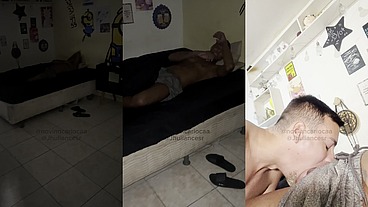 Negao destruindo cuzinho do branquinho depois da festa