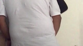 Steamy office licking and kissing: a hot encounter between skinny twink and horny chubby amateur