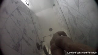 Hot Asian London Keyes takes a shower