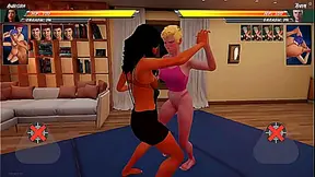 Anya Faces Off Against Aurora in Naked Fighter 3D Showdown