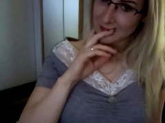 Curly Blonde Teen Records Solo Dildo Masturbation More at