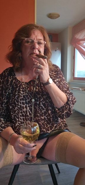 Powerful moment from "Smoking a cigar and enjoying a warm drink"