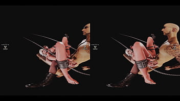 BDSM Pussy Swap FFM threesome with chained The Witcher girls (Yennefer of Vengerberg and Cirilla Fiona Elen Riannon)