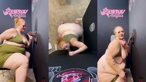 ssbbw julie ginger milks a bbc at glory hole and gets facial