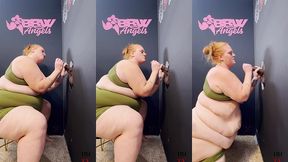 ssbbw julie ginger milks a bbc at glory hole and gets facial