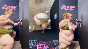 ssbbw julie ginger milks a bbc at glory hole and gets facial