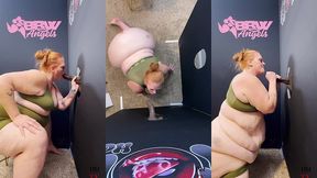 ssbbw julie ginger milks a bbc at glory hole and gets facial
