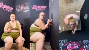 ssbbw julie ginger milks a bbc at glory hole and gets facial