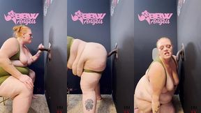 ssbbw julie ginger milks a bbc at glory hole and gets facial