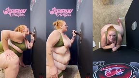 ssbbw julie ginger milks a bbc at glory hole and gets facial