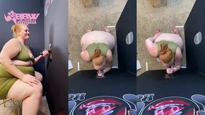 ssbbw julie ginger milks a bbc at glory hole and gets facial