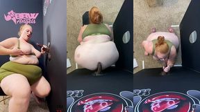 ssbbw julie ginger milks a bbc at glory hole and gets facial