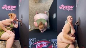 ssbbw julie ginger milks a bbc at glory hole and gets facial