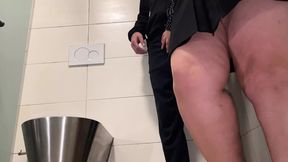 Mommy's thighs get slammed in a public porcelain &#x2013; I'll cum like a fella&#x201D;