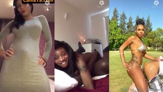 Watch this black and ebony tranny tease and get her big boobs and ass pounded hard in the great outdoors