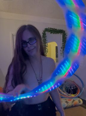 PLAYTIME with EMMA! TOPLESS LED hula hoop DANCING! CUM WATCH ME! 👀