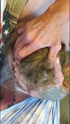 Anisleigh  getting warmed up on a pool table in view of the highway