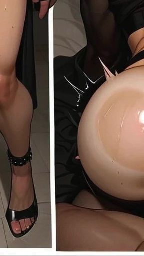 The Slutty Femboy Had Her Ass Fucked by Her Stepfather's Huge Black Cock, in Her Mother's Bed.