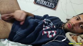 jerking my big cock with a huge cum shot and eating my cum - camilo brown