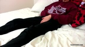 TeachTwinks: Aroused Jamie Sykes Strokes His Big Rock Hard Meat