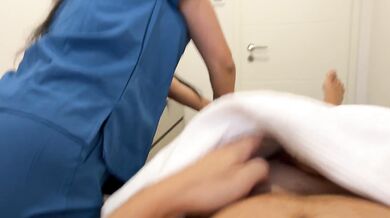 Her hands his weakness as the massage turns to the best blowjob ever