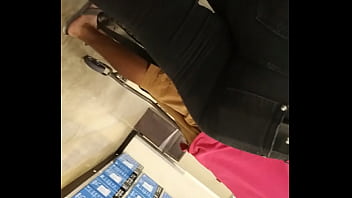 Candid ass on grocery store