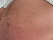 Dick engulfed by belly and pad
