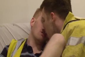 Two British builders flip fuck