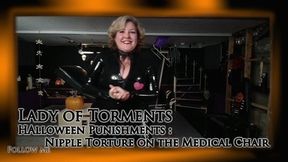Halloween Punishments - nipple pain for the fat submissive