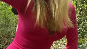 naughty bj in woods with hooded guy