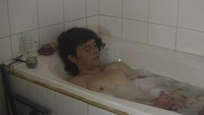 Non-binary taking bath, smoking and jerking