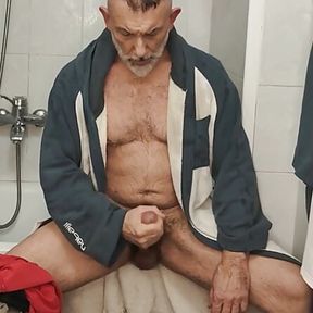 Taking a Nice Shower After a Hard Day&#039;s Work. Would You Like to Join Daddy Next Time?