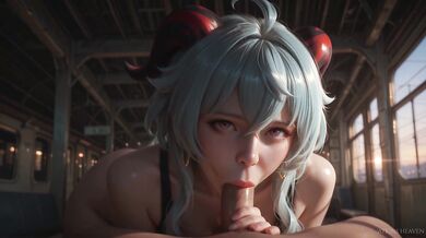 Horny Devil Girl Drips Wet Waiting at Train Station for Rough Big Cock
