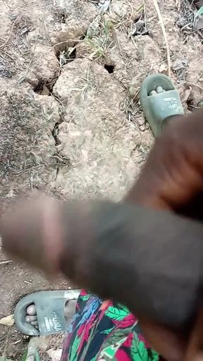 African Boy Masturbating Inside the Bush